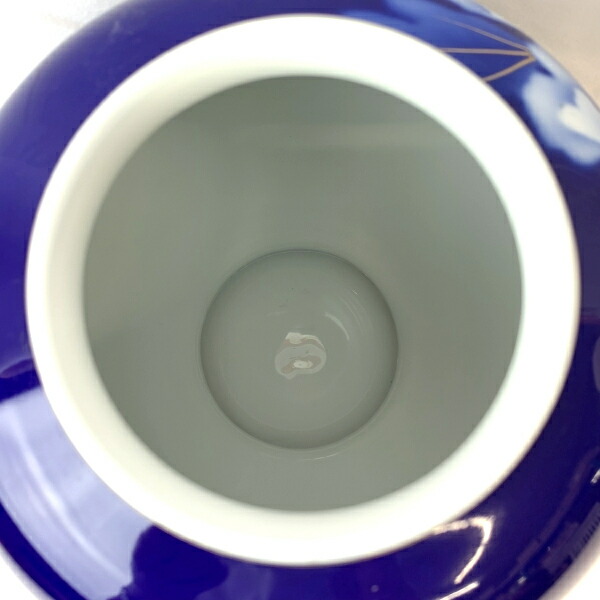 楽天市場】【中古】深川製磁 花瓶 金彩瑠璃牡丹 宮内庁御用達 有田焼