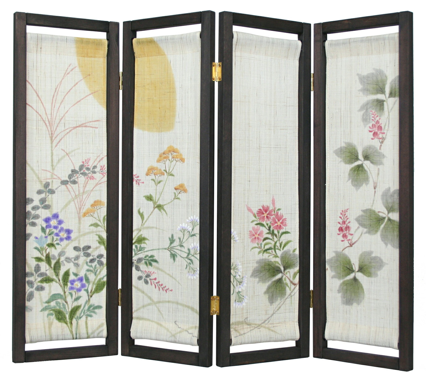 楽天市場】39送料無料 ミニ 屏風 （四連）七秋草 ミニ 衝立【HLS_DU