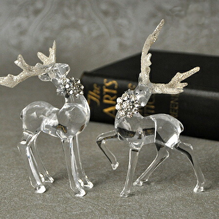 楽天市場】クリスマスギフト クリスマス アクリルトナカイ オブジェ 2