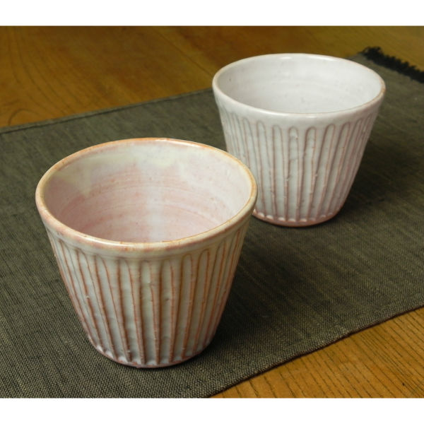 楽天市場】萩焼 ペア・フリーカップ（白・紫） 湯呑み : 萩焼工房 土和窯