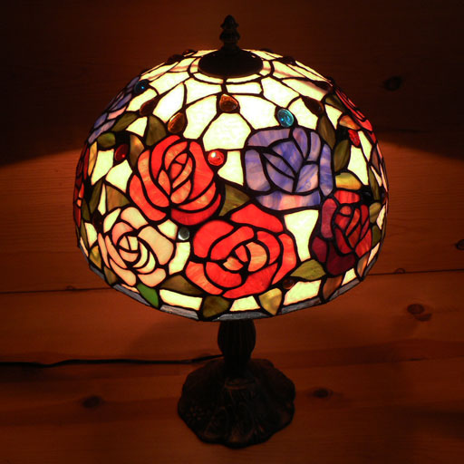 楽天市場】【送料無料】ステンドグラスランプ 薔薇の花 （ハーモニィ