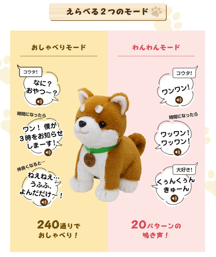 楽天市場】ラッピング無料 音声認識ぬいぐるみ しばいぬコウタ