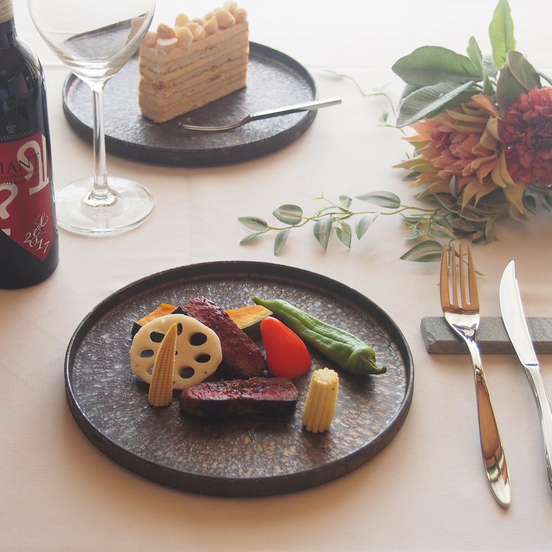 楽天市場】煌惑 〜kouwa〜 21cm 切立プレート ゴールド ブロンズ