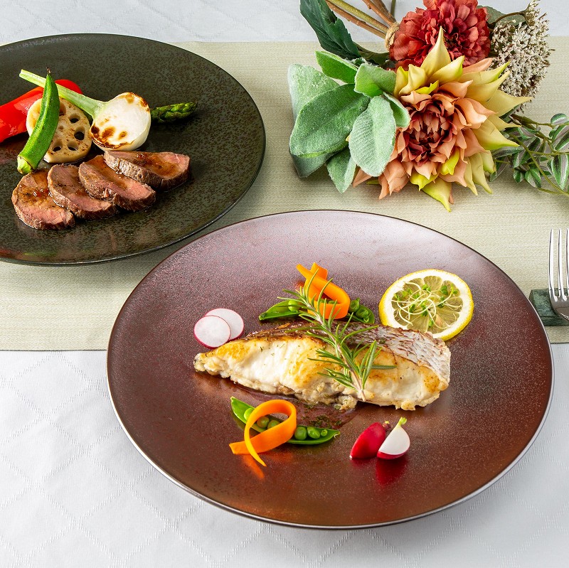 楽天市場】クリスタル 28 ディナープレート ブルー レッド ディナー皿