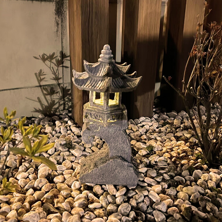 楽天市場】灯篭 石灯篭 光る ソーラー 石 灯篭 とうろう 和風 灯籠 高