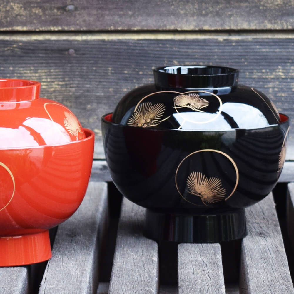 楽天市場】4.5 雑煮椀 食器 おしゃれ 光輪松 黒内朱 450ml お正月 雑煮