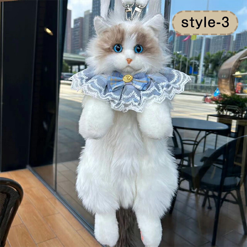 楽天市場】ハンドメイド リアルな猫 ぬいぐるみ本物そっくりバッグ 手
