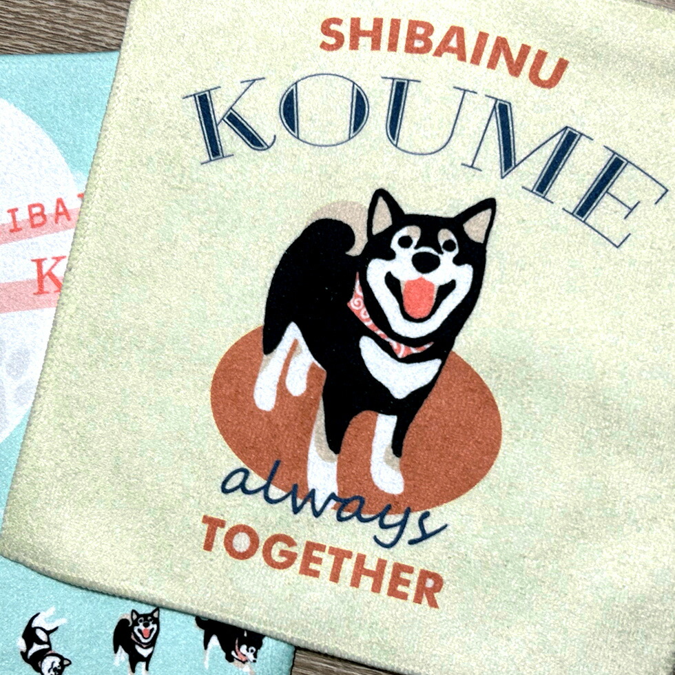 楽天市場】柴犬グッズ ハンカチ タオル 名入れ BIG 窓 赤柴 黒柴 犬柄