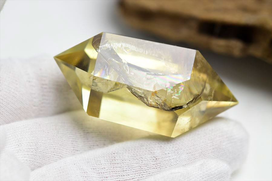 楽天市場】虹入り シトリン ダブルポイント 両剣黄水晶□ブラジル産