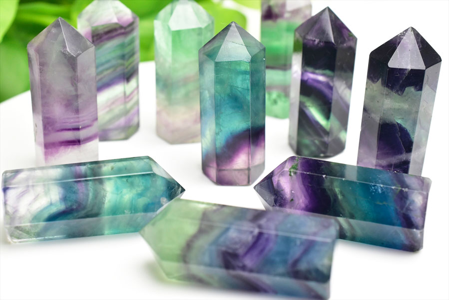 楽天市場】フローライト AAAA ポイント 六角柱【約35g前後】□マルチ