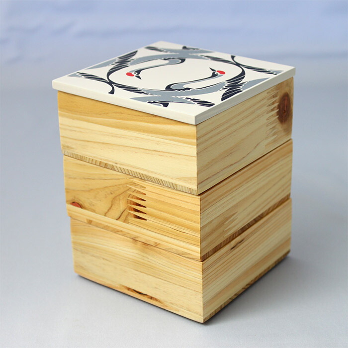 楽天市場】重箱 3段 ミニサイズ 一人用 鶴蒔絵ミニ三段重箱 お重箱 お