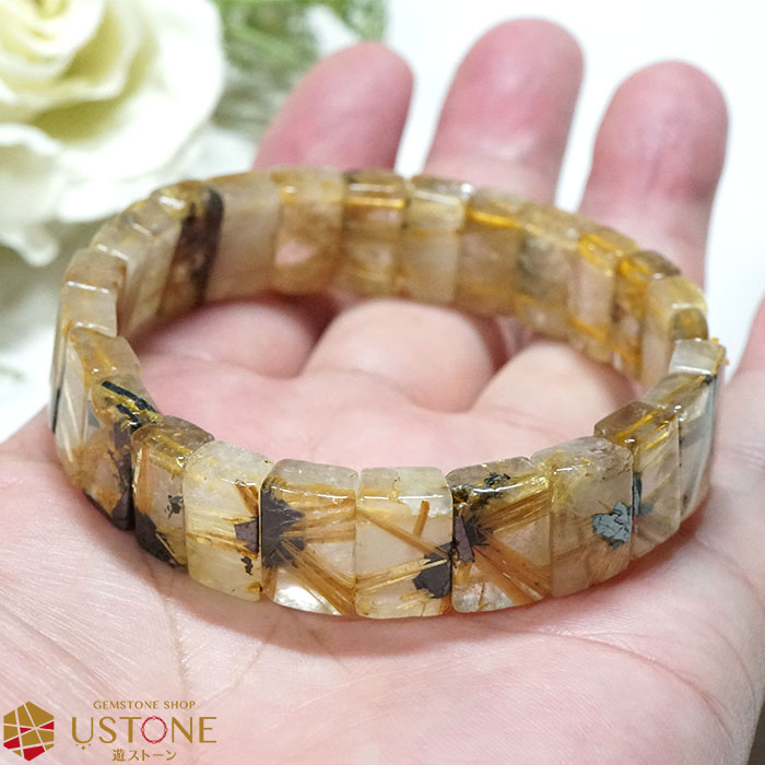 楽天市場】ルチルクォーツ ブレスレット 太陽ルチル 放射ルチル