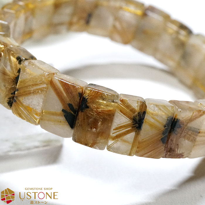 楽天市場】ルチルクォーツ ブレスレット 太陽ルチル 放射ルチル