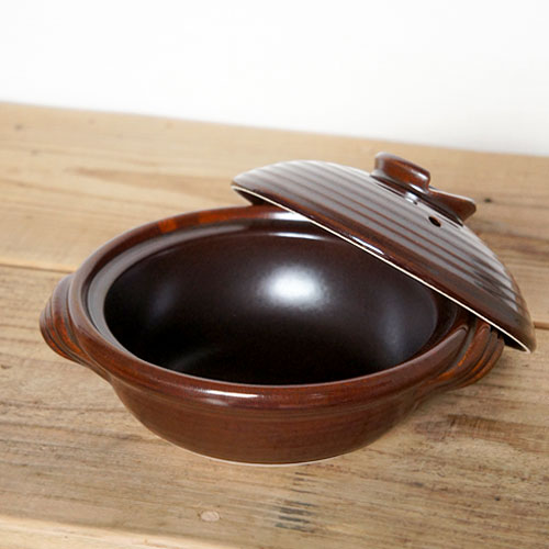 楽天市場】万古焼 おしゃれなあめ釉 土鍋7号（1〜2人用） 耐熱食器