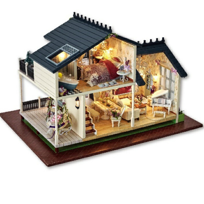 楽天市場】【訳あり】手作り 西洋風 ミニチュア ドールハウス LED