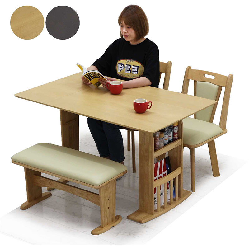 楽天市場】ダイニングテーブルセット 伸縮 ベンチ 北欧 伸縮テーブル