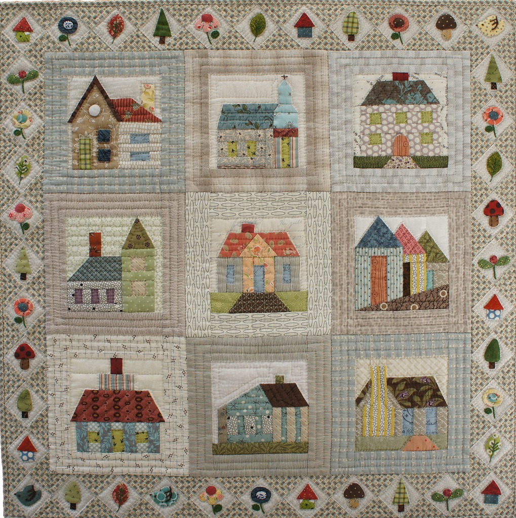 楽天市場】パッチワークキット 「9軒のハウスのタペストリー」キルト
