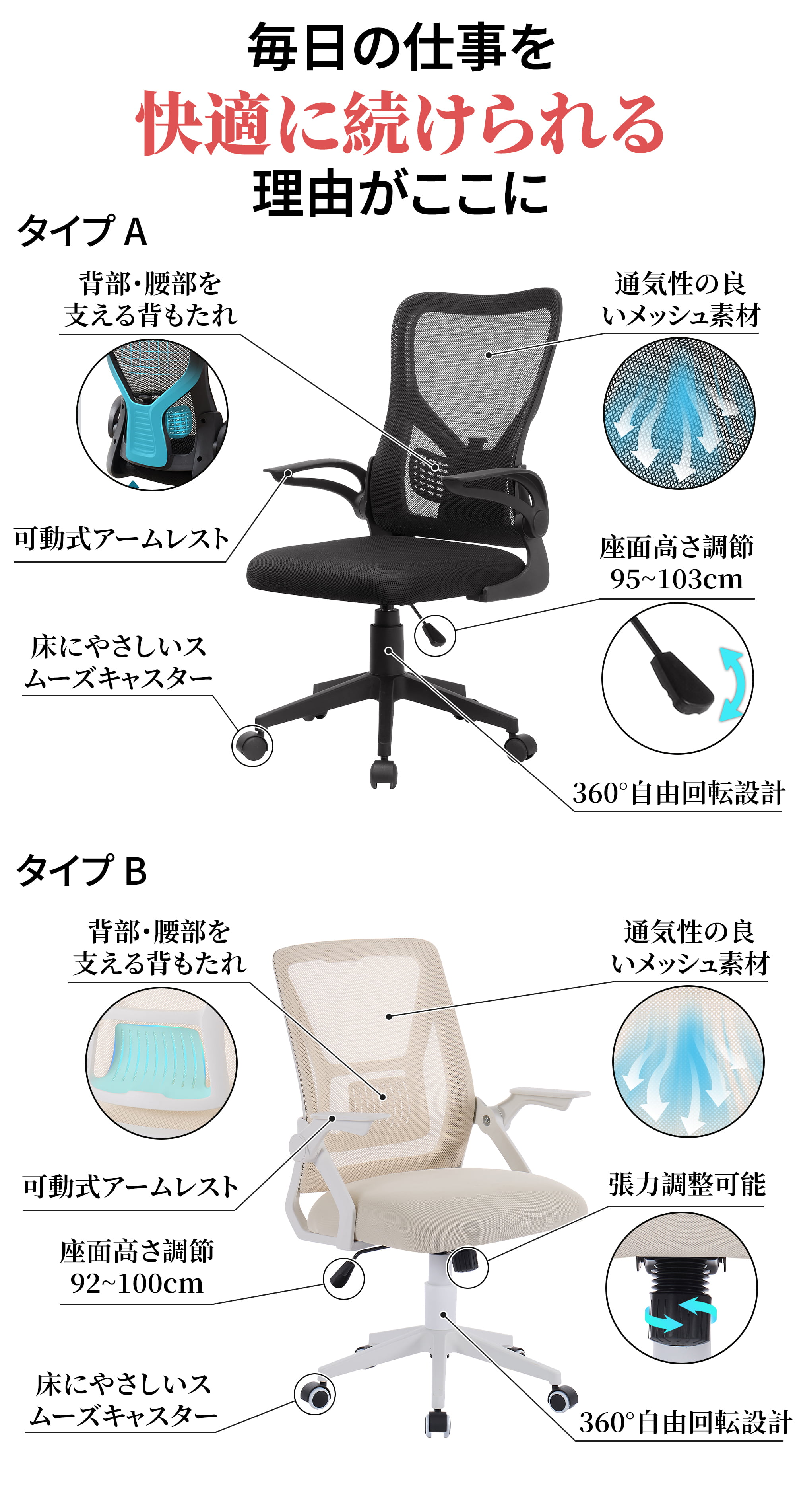 楽天市場】【全品15％OFFクーポン】オフィスチェア 椅子 イス デスク