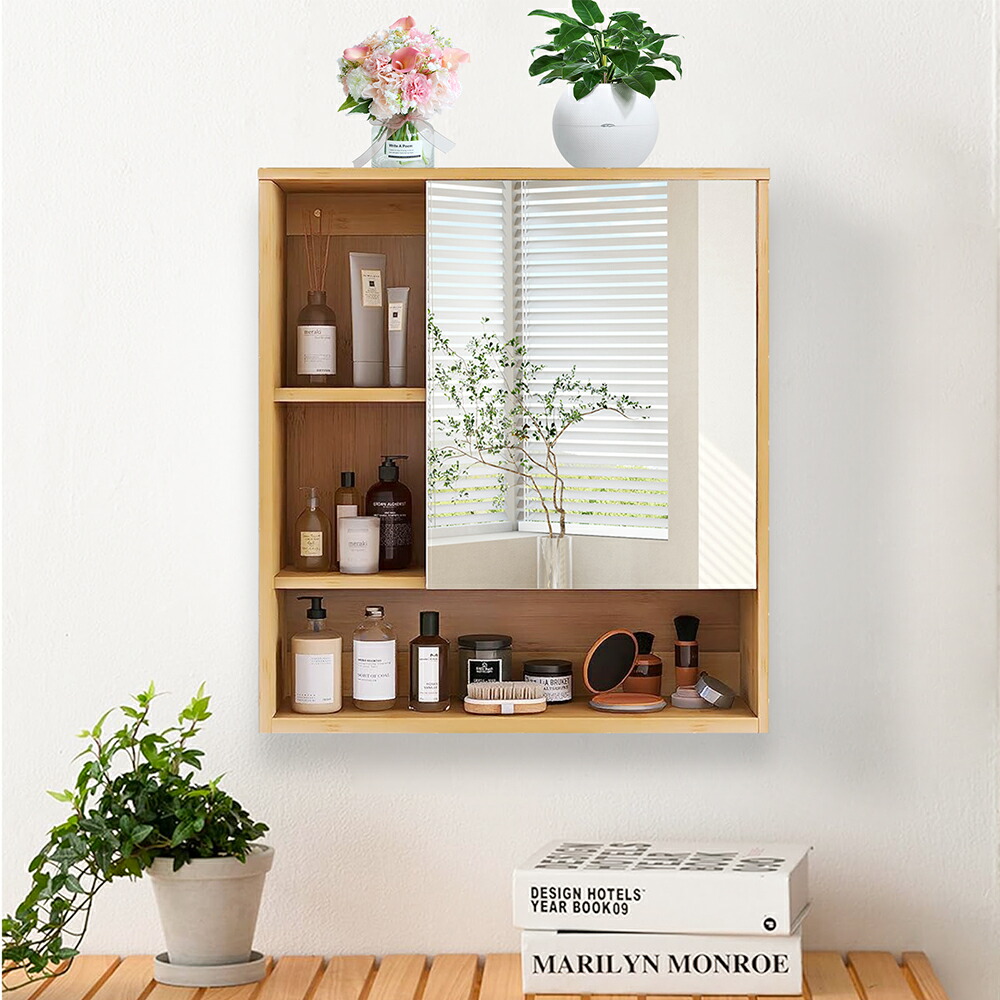 楽天市場】Wisfor ミラーキャビネット 洗面台 竹製 ウォール