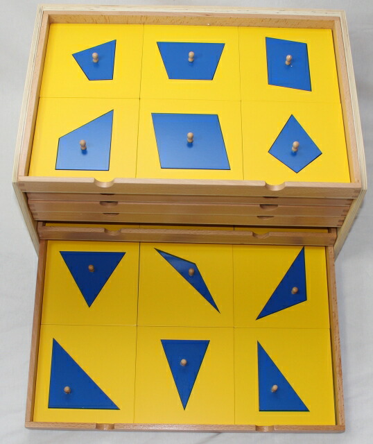 楽天市場】モンテッソーリ 幾何たんす ♪青、黄 36種 6段♪ Montessori
