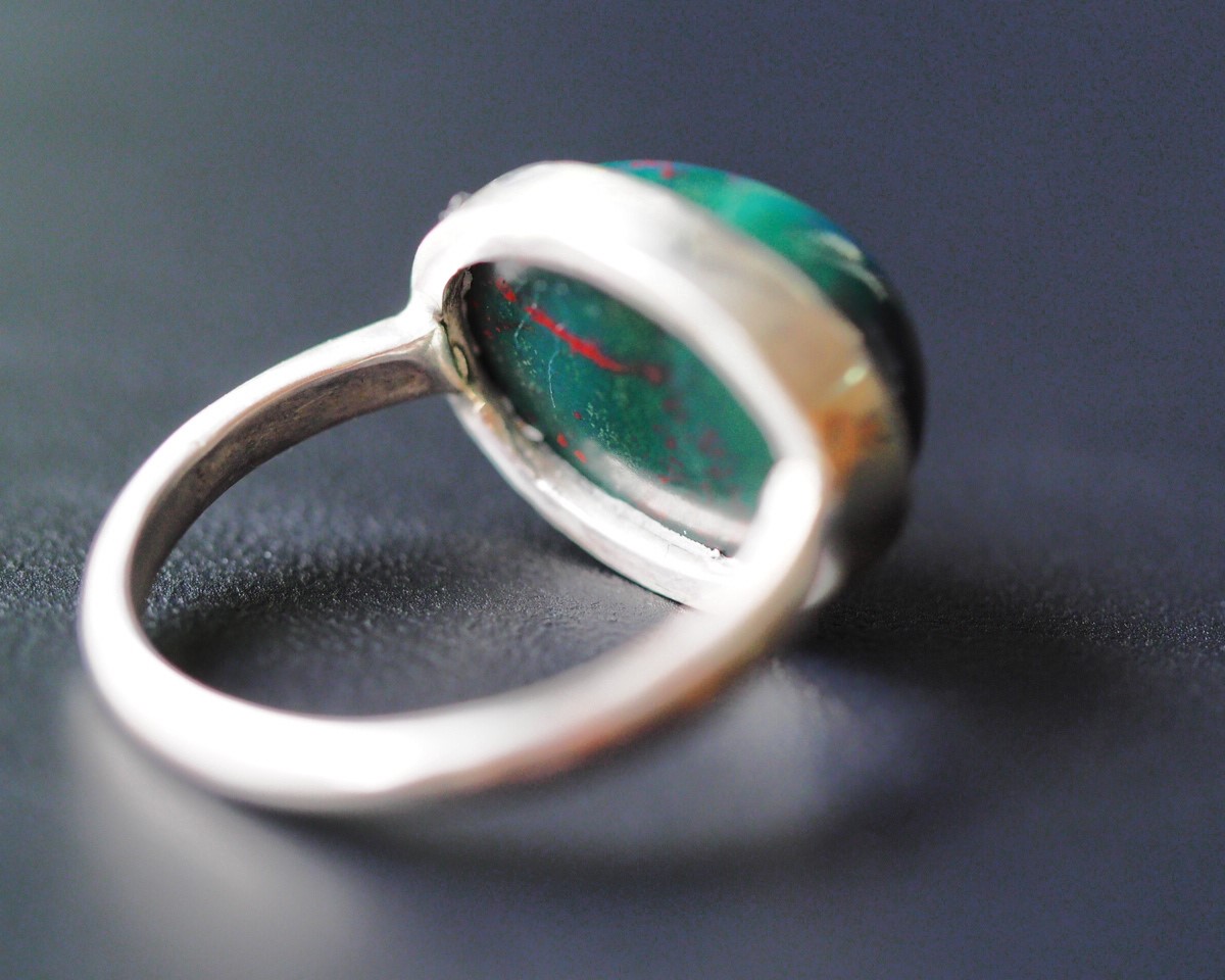 楽天市場】天然ブラックストーン 血石 SV リング 14号 : オリジナル