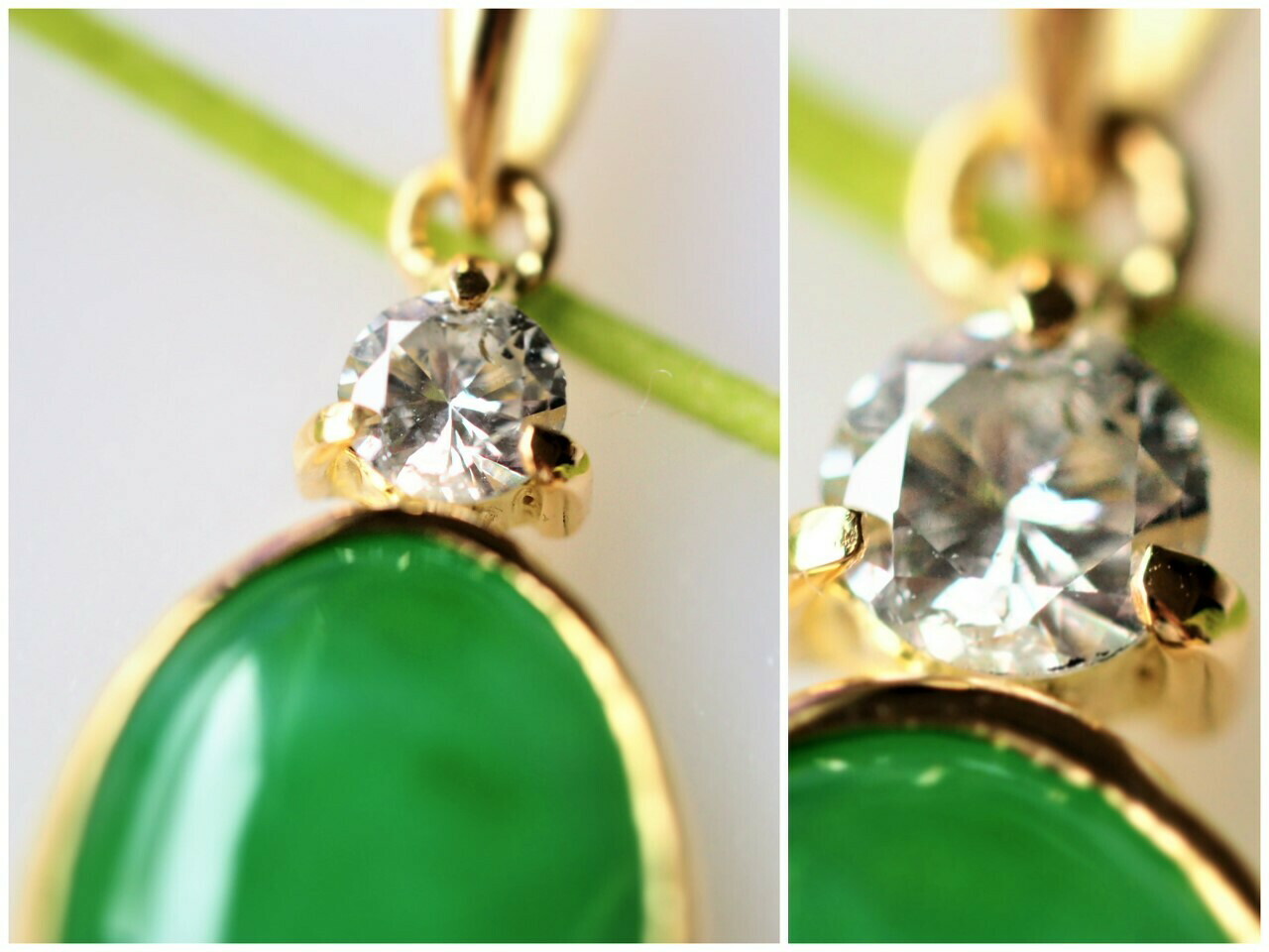 楽天市場】K18 翡翠 ダイヤモンド（3.6mm）ペンダントトップ 鑑別書付