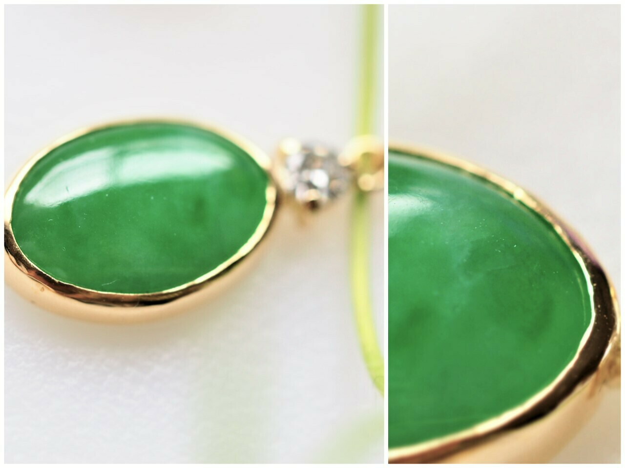 楽天市場】K18 翡翠 ダイヤモンド（3.6mm）ペンダントトップ 鑑別書付