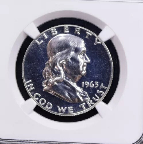1963 年 フランクリン ハーフダラー - NGC PF68 (#50936-L)1963