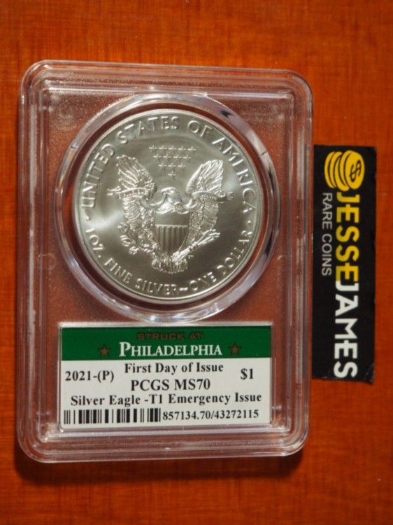 楽天市場】2021年 (P) シルバーイーグル PCGS MS70 FDI マイケル