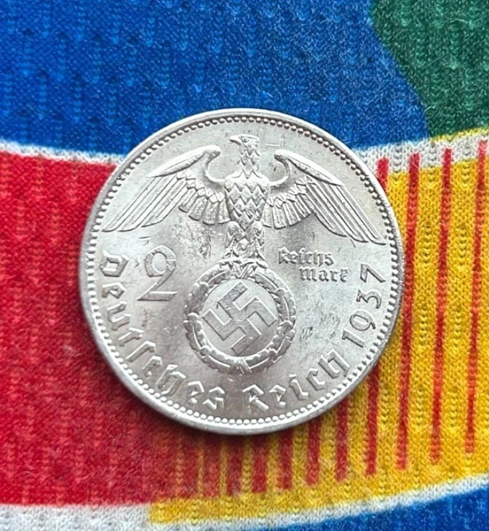 楽天市場】1937年 A 2マルク 第二次世界大戦ドイツ銀貨 第三帝国