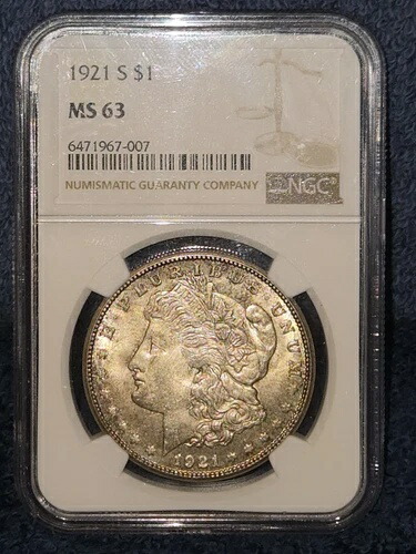 楽天市場】1921年 S モルガン銀貨 NGC認定 MS-63 メガトナー : WORLD