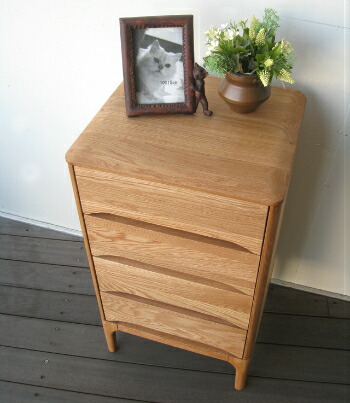 楽天市場】チェスト おしゃれ 電話台 花台 4段チェスト オーク無垢