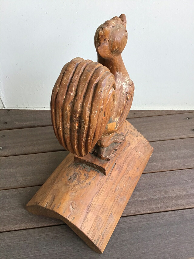 楽天市場】木彫り 置物 鶏 にわとり 鳥 酉 ニワトリ チーク無垢 一刀彫