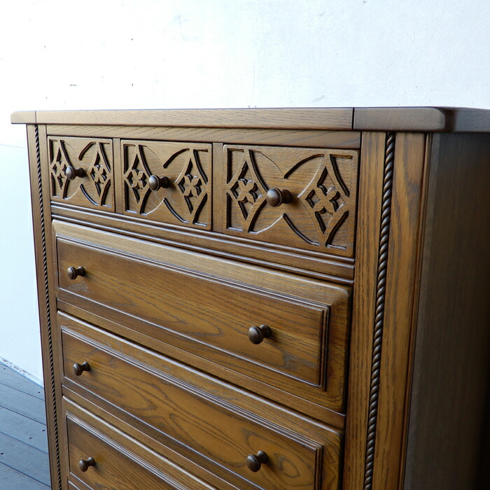 楽天市場】チェスト ナラ無垢 おしゃれ 彫刻 幅90 高さ98 日本製 国産