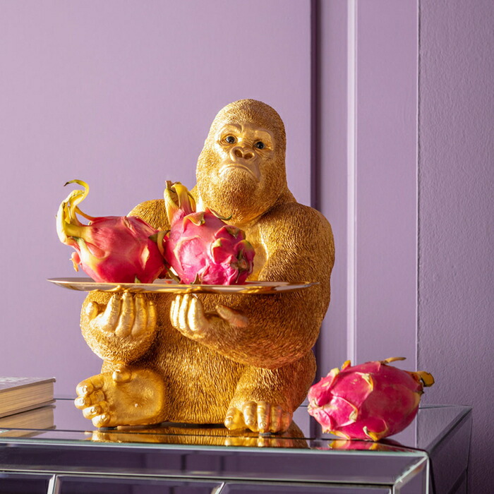 楽天市場】ゴリラ gorilla 執事 バトラー トレー付 置物 オブジェ