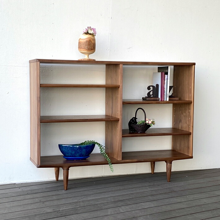 楽天市場】オープンシェルフ おしゃれ 木製 天然木 ウォールナット 幅