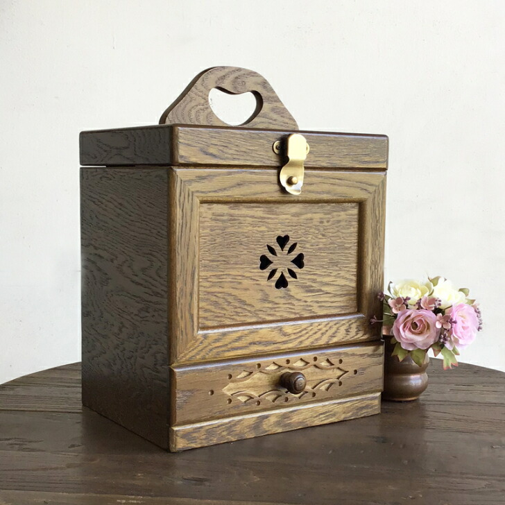 楽天市場】メイクボックス 木製コスメボックス アンティーク おしゃれ