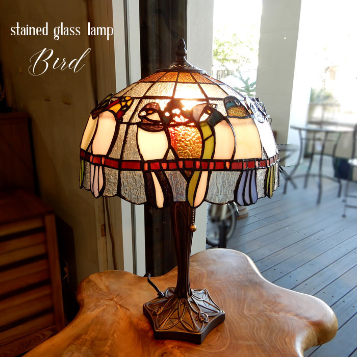 楽天市場】ステンドグラスランプ ステンドランプ おしゃれ バード 小鳥