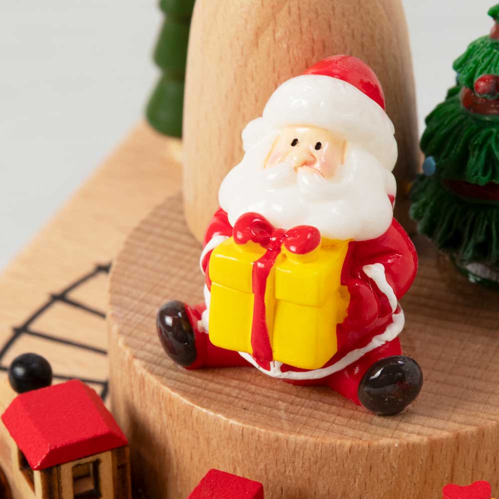 楽天市場】汽車が走る木製オルゴール サンタクロース ブナ材 曲目