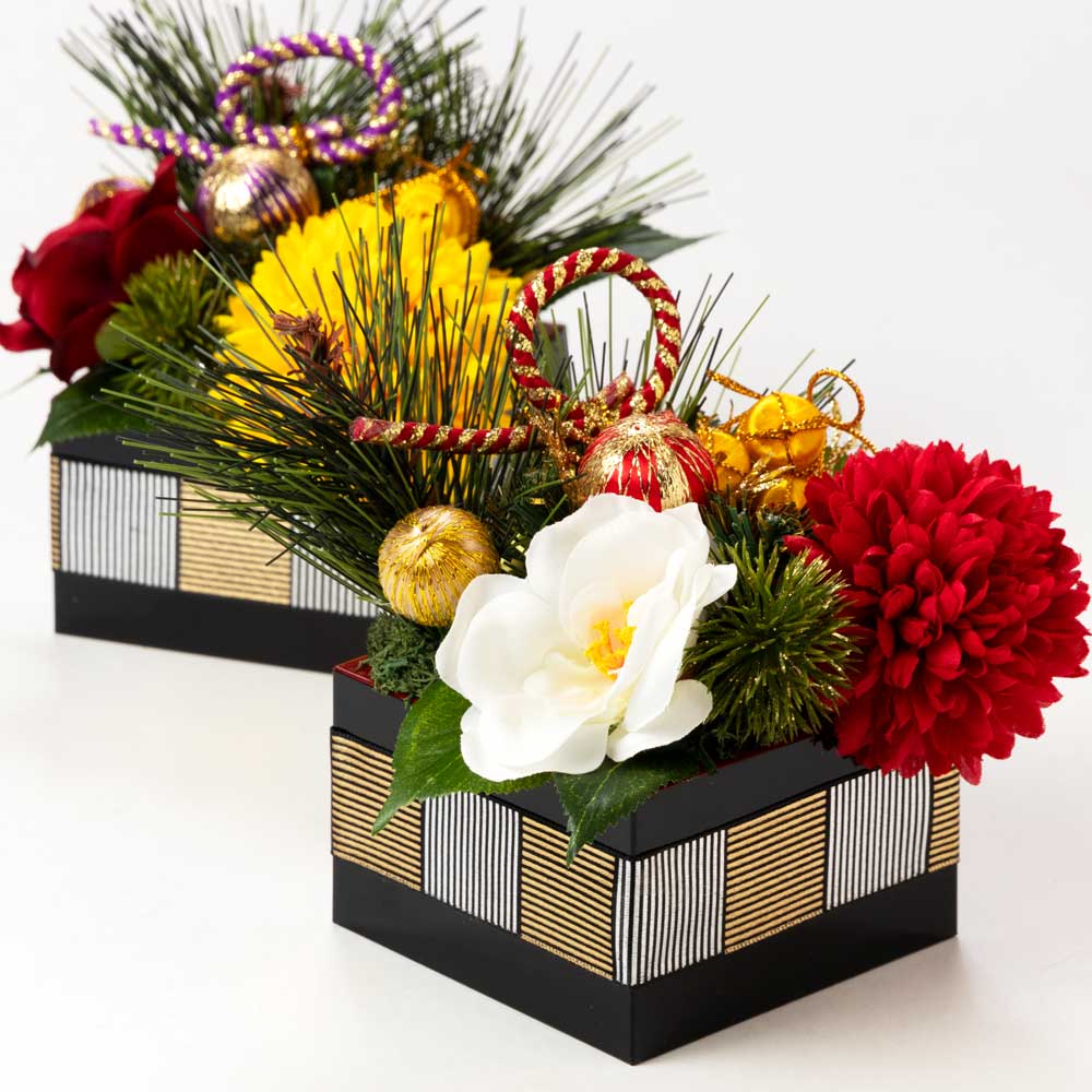 楽天市場】当店限定 和のアーティシャルフラワーアレンジメント 塗枡を