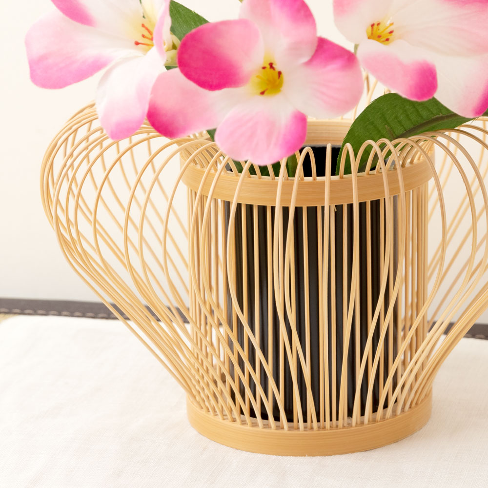 楽天市場】駿河竹千筋細工 花器 ほうずき 静岡県伝統工芸品 黒田倫枝