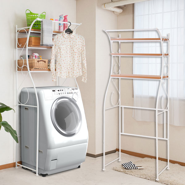 楽天市場】日本製 ランドリーラック 棚3段 洗濯機ラック 幅76cm