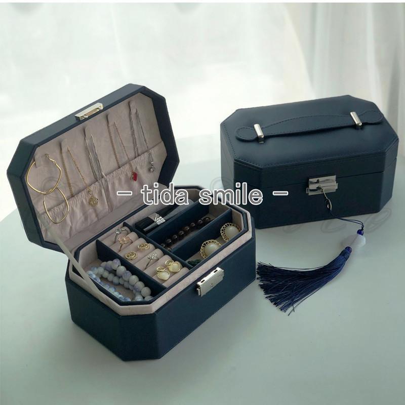 楽天市場】アクセサリー収納ケース ジュエリーボックス レザー調 2段