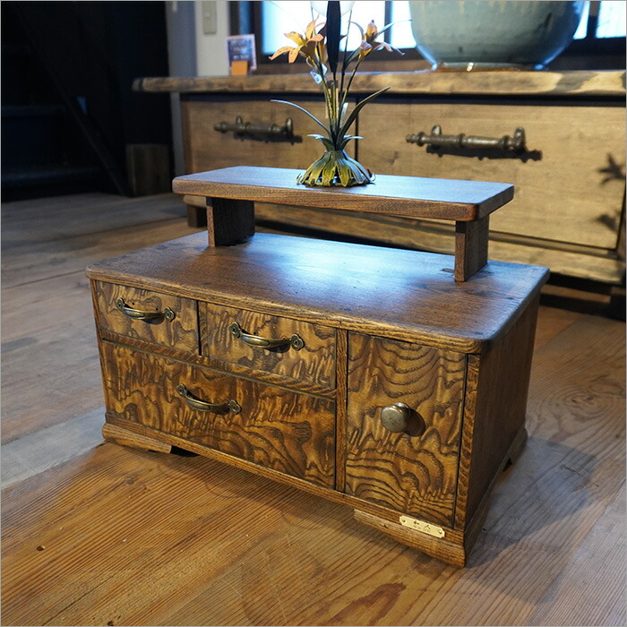 楽天市場】1点モノ 昭和レトロな小物収納 ケヤキ製 欅 鏡台 リメイク