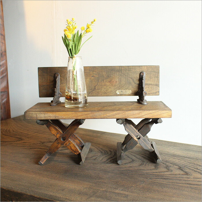 楽天市場】ケヤキ古材と古民具を使用した花台ベンチタイプ 日本製 木製