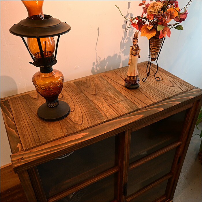 楽天市場】昭和 レトロガラス キャビネット 飾り棚 食器棚 無垢材 欅天