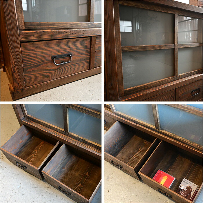 楽天市場】水屋箪笥 リメイク 食器棚 幅175cm 昭和初期 古民家家具