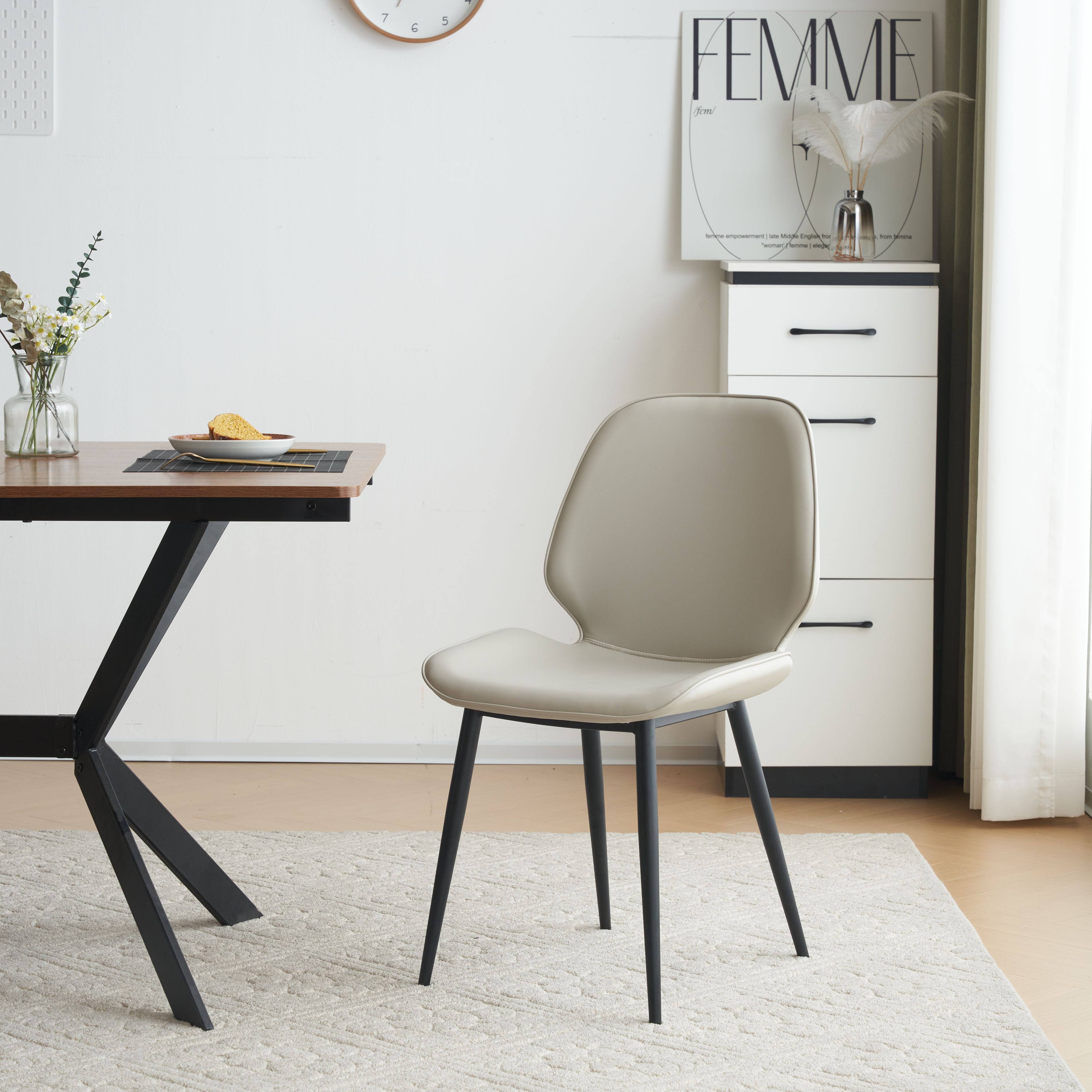 楽天市場】ベージュ ダイニングチェア デスクチェア モダン高級椅子