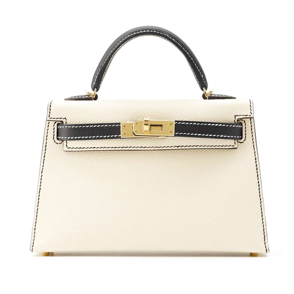 楽天市場】エルメス ミニケリー2 外縫い クレ/ブラック/ゴールド金具