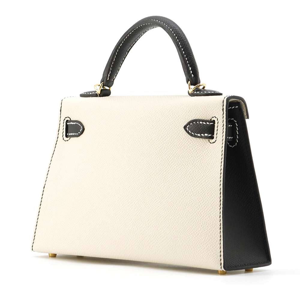 楽天市場】エルメス ミニケリー2 外縫い クレ/ブラック/ゴールド金具